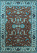 Machine Washable Oriental Light Blue Industrial Rug, wshurb2625lblu