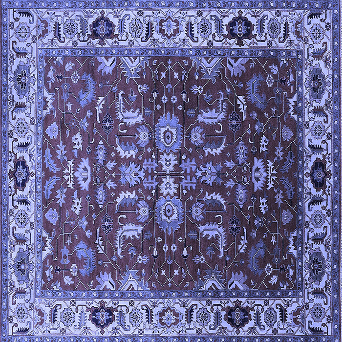 Square Machine Washable Oriental Blue Industrial Rug, wshurb2625blu