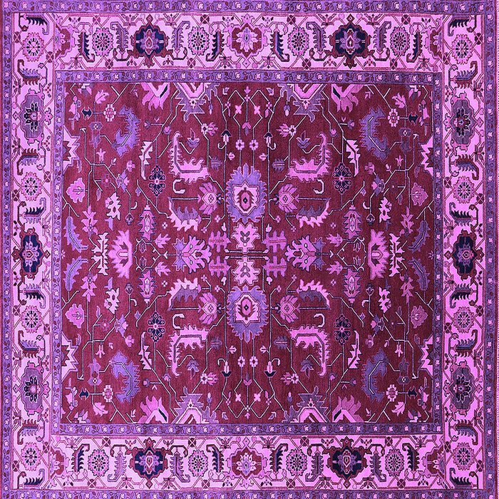 Square Machine Washable Oriental Purple Industrial Area Rugs, wshurb2625pur