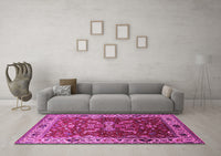 Machine Washable Oriental Pink Industrial Rug, wshurb2625pnk