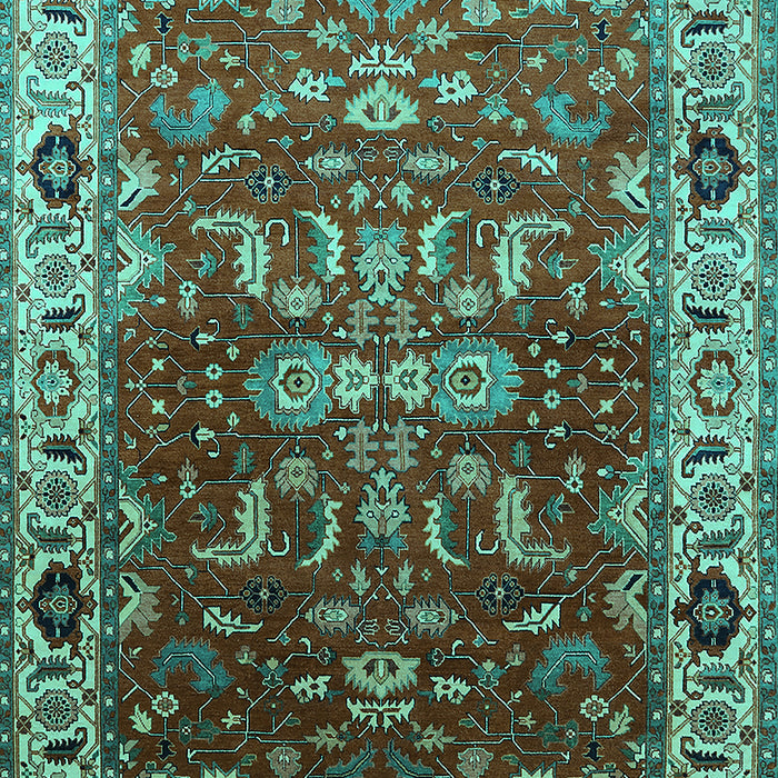 Machine Washable Oriental Turquoise Industrial Area Rugs, wshurb2625turq