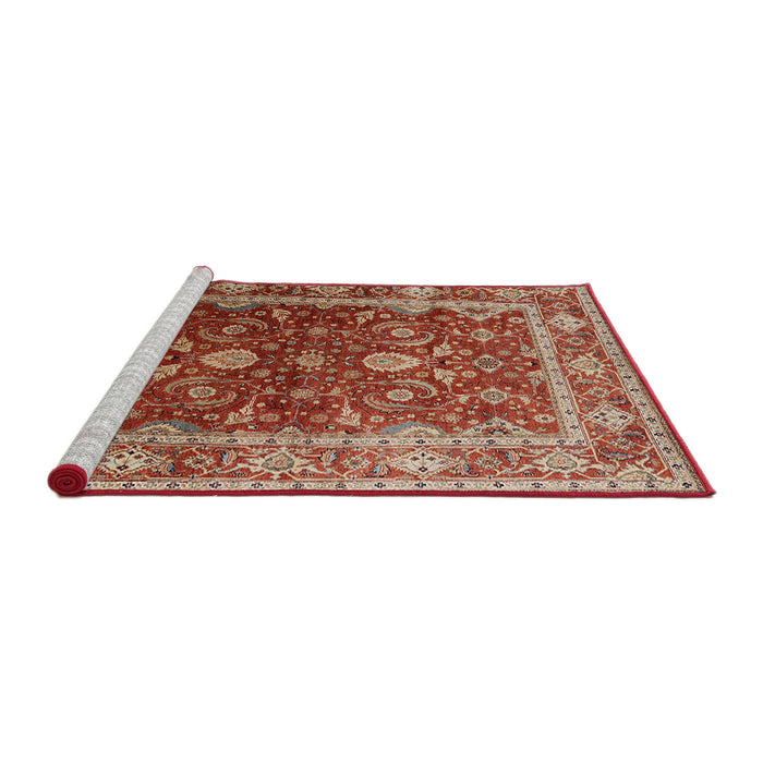 Sideview of Machine Washable Industrial Modern Red Rug, wshurb2626