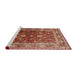 Sideview of Machine Washable Industrial Modern Red Rug, wshurb2626