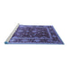 Sideview of Machine Washable Oriental Blue Industrial Rug, wshurb2626blu