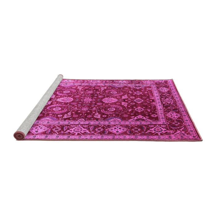 Sideview of Machine Washable Oriental Pink Industrial Rug, wshurb2626pnk