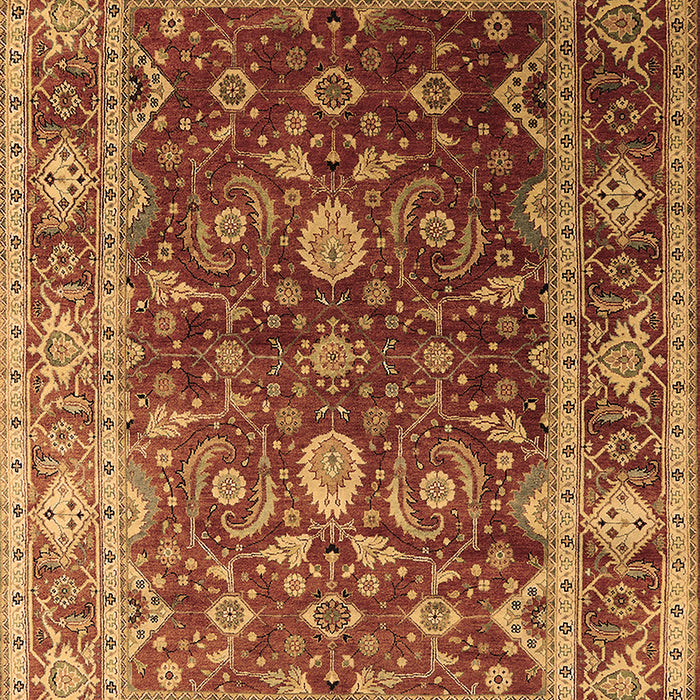 Machine Washable Oriental Brown Industrial Rug, wshurb2626brn