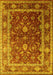 Machine Washable Oriental Yellow Industrial Rug, wshurb2626yw