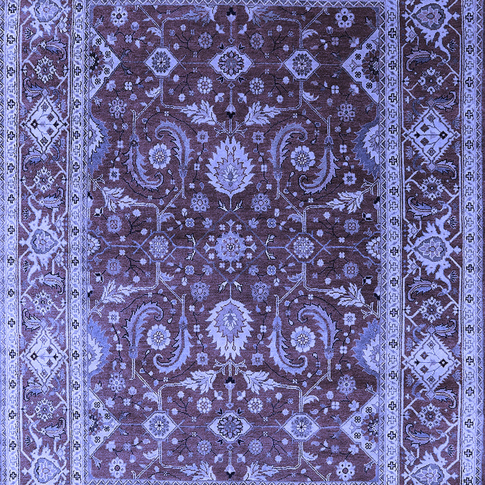 Machine Washable Oriental Blue Industrial Rug, wshurb2626blu