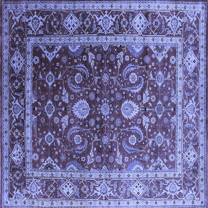 Square Machine Washable Oriental Blue Industrial Rug, wshurb2626blu