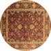 Round Oriental Brown Industrial Rug, urb2626brn