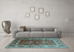 Machine Washable Oriental Light Blue Industrial Rug in a Living Room, wshurb2626lblu