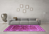 Machine Washable Oriental Purple Industrial Rug, wshurb2626pur