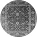 Round Oriental Gray Industrial Rug, urb2626gry