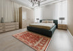 Mid-Century Modern Red Oriental Rug in a Bedroom, urb2626