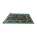 Sideview of Machine Washable Oriental Light Blue Industrial Rug, wshurb2626lblu