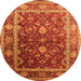 Round Oriental Orange Industrial Rug, urb2626org