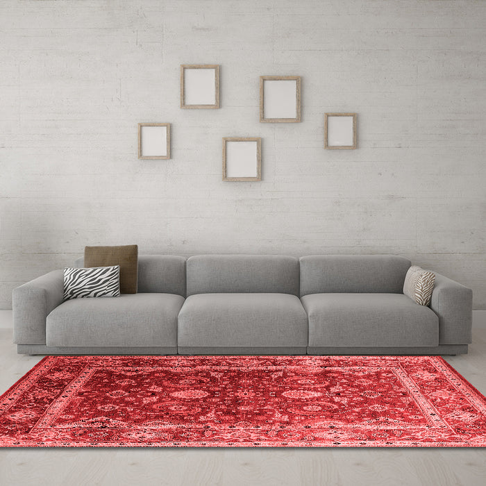 Industrial Red Washable Rugs
