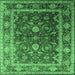 Square Oriental Emerald Green Industrial Rug, urb2626emgrn