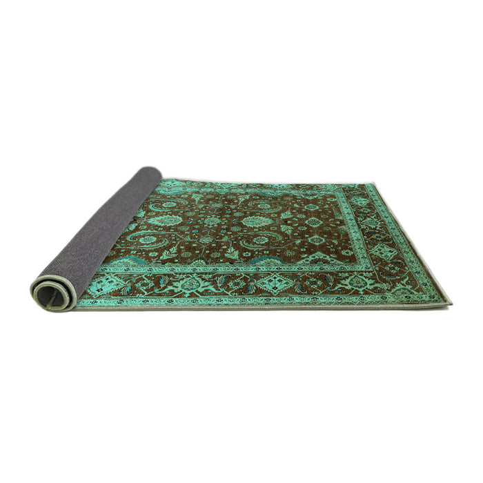Sideview of Oriental Turquoise Industrial Rug, urb2626turq