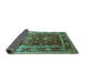 Sideview of Oriental Turquoise Industrial Rug, urb2626turq