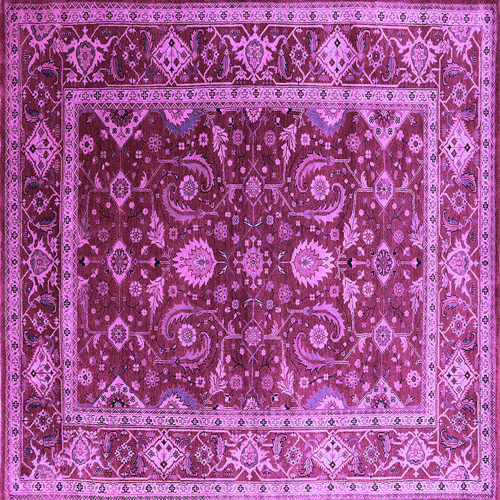 Square Machine Washable Oriental Purple Industrial Area Rugs, wshurb2626pur