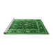 Sideview of Machine Washable Oriental Emerald Green Industrial Area Rugs, wshurb2626emgrn