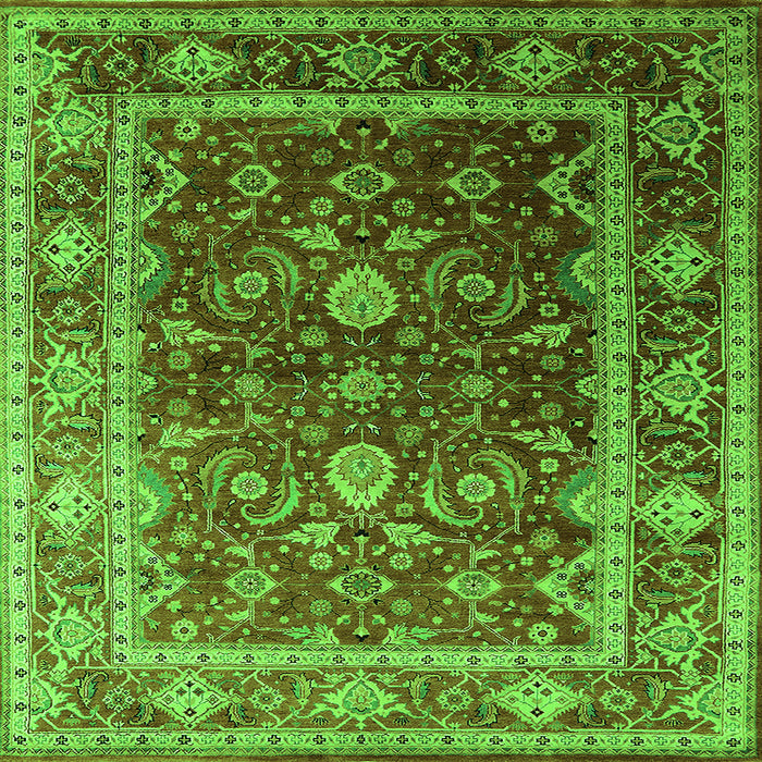 Square Oriental Green Industrial Rug, urb2626grn