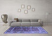 Machine Washable Oriental Blue Industrial Rug in a Living Room, wshurb2626blu