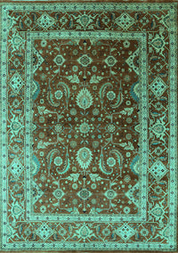 Oriental Turquoise Industrial Rug, urb2626turq