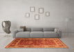 Machine Washable Oriental Orange Industrial Area Rugs in a Living Room, wshurb2626org