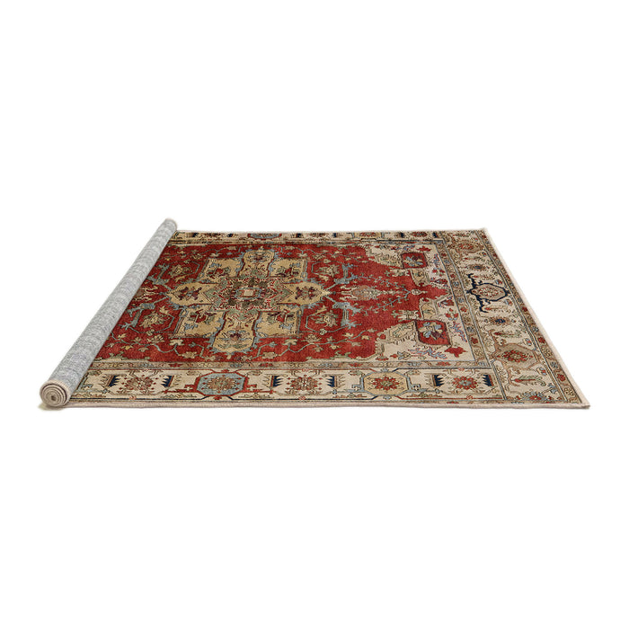 Sideview of Machine Washable Industrial Modern Tomato Red Rug, wshurb2627