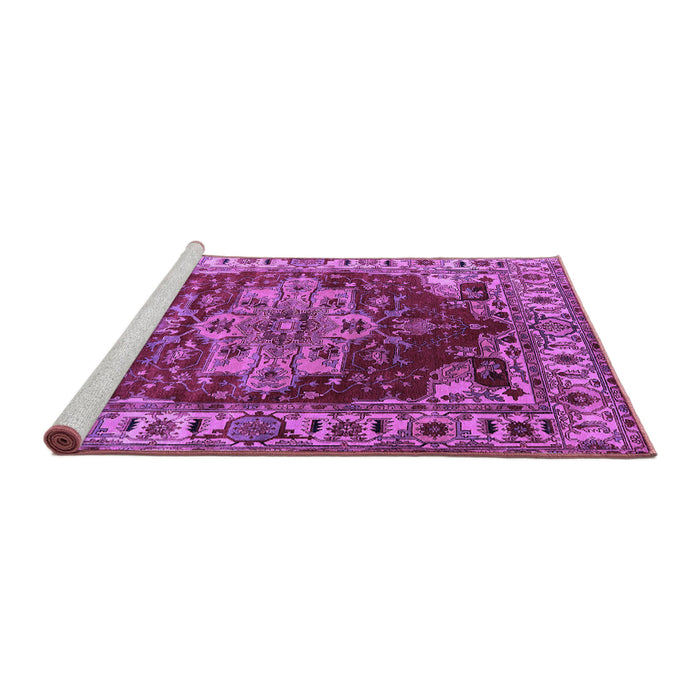 Sideview of Machine Washable Persian Purple Traditional Area Rugs, wshurb2627pur