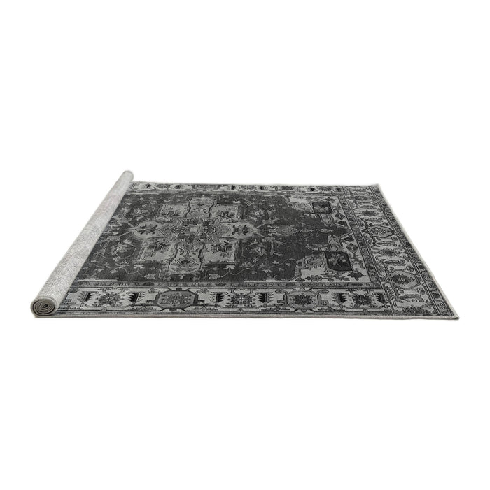 Sideview of Machine Washable Persian Gray Traditional Rug, wshurb2627gry