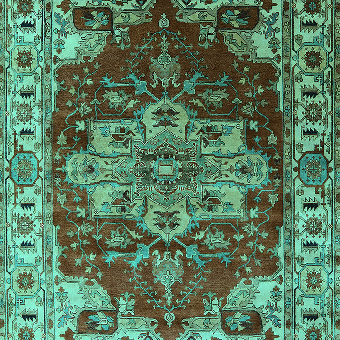 Machine Washable Persian Turquoise Traditional Area Rugs, wshurb2627turq