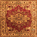 Square Machine Washable Persian Orange Traditional Area Rugs, wshurb2627org