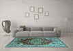 Machine Washable Persian Light Blue Traditional Rug in a Living Room, wshurb2627lblu