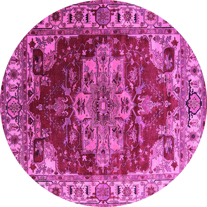 Round Persian Pink Traditional Rug, urb2627pnk