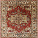Square Mid-Century Modern Red Persian Rug, urb2627