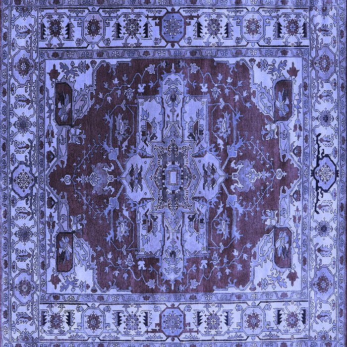 Square Persian Blue Traditional Rug, urb2627blu