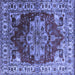 Square Persian Blue Traditional Rug, urb2627blu