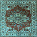 Square Persian Light Blue Traditional Rug, urb2627lblu