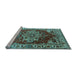 Sideview of Machine Washable Persian Light Blue Traditional Rug, wshurb2627lblu