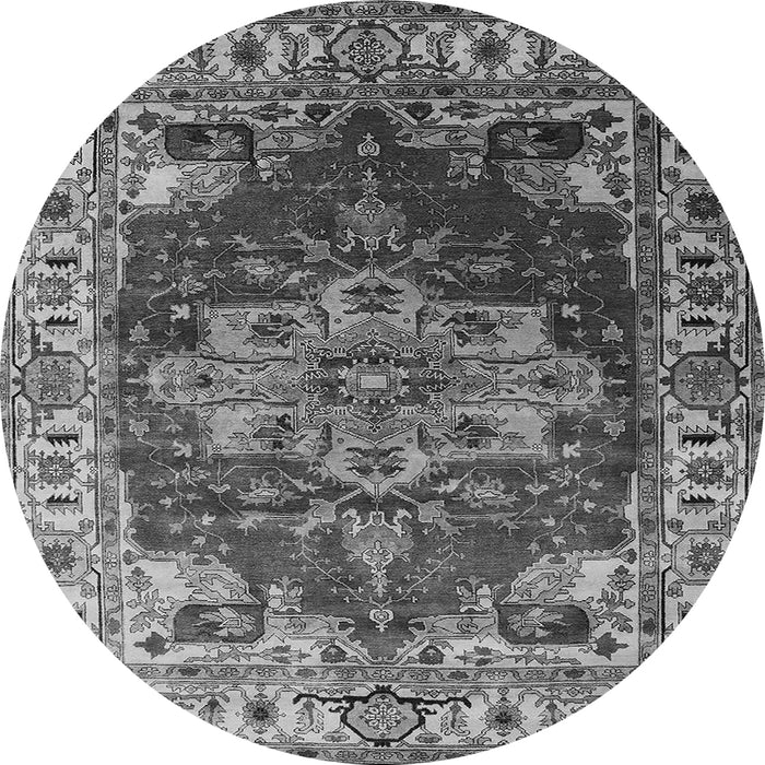 Round Machine Washable Persian Gray Traditional Rug, wshurb2627gry