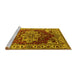 Sideview of Machine Washable Persian Yellow Traditional Rug, wshurb2627yw