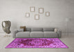 Machine Washable Persian Purple Traditional Area Rugs in a Living Room, wshurb2627pur