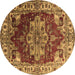 Round Persian Brown Traditional Rug, urb2627brn