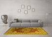 Machine Washable Persian Yellow Traditional Rug in a Living Room, wshurb2627yw