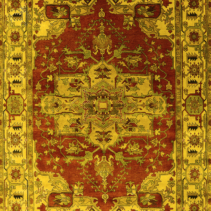 Machine Washable Persian Yellow Traditional Rug, wshurb2627yw