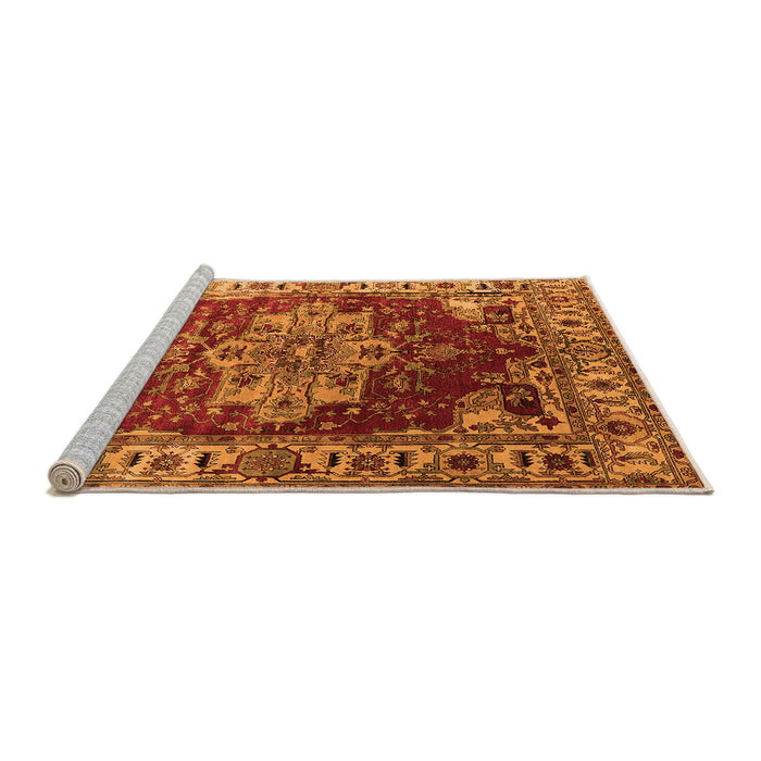Sideview of Machine Washable Persian Orange Traditional Area Rugs, wshurb2627org