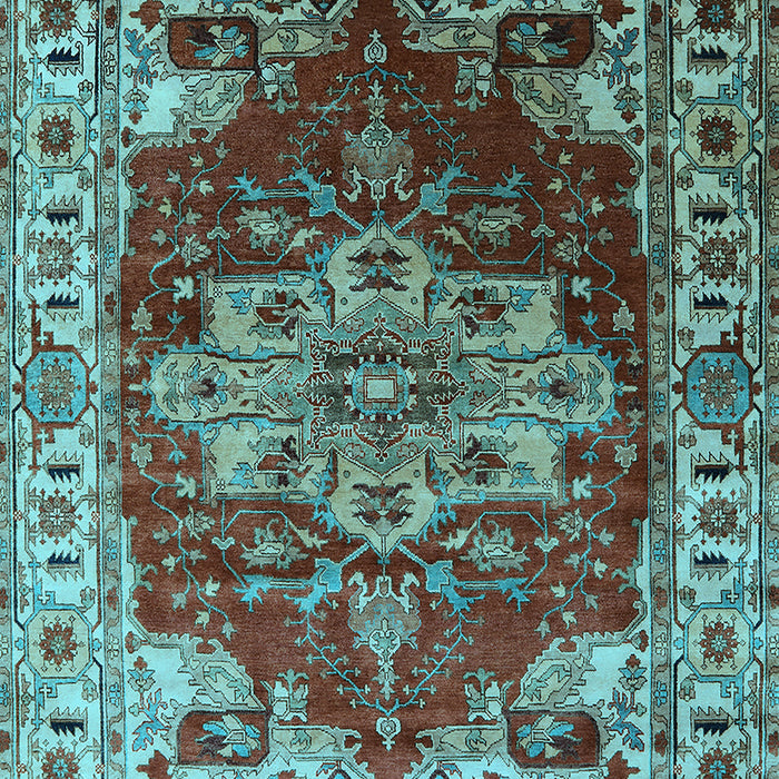 Machine Washable Persian Light Blue Traditional Rug, wshurb2627lblu